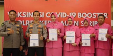 Percepatan Vaksinasi, Seluruh Personil dan Bhayangkari Polres Kep. Seribu Ikut Vaksinasi Booster Kedua
