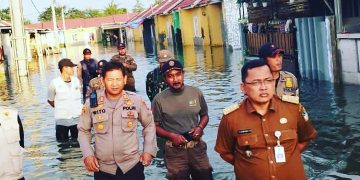 Pantau Banjir Kapolsek Sukatani Turun Langsung ke Lokasi Terdampak