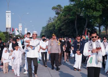 Gelar Aksi Solidaritas Palestina, Polres Metro Bekasi Jaga Keamanan dan Kondusifitas