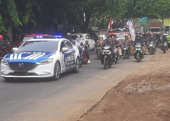 Polsek Bekasi Timur Pengamanan dan Pengawalan Kegiatan Kirab Pemilu 2024 di Dapil 3 Wilayah Rawalumbu