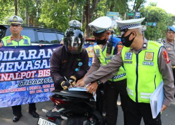 Ganggu Ketertiban, Puluhan Motor Knalpot Brong Dirazia Polisi di Kota Tangerang