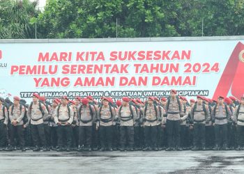 Wakapolda Metro Jaya Pimpin Apel Pengecekan Personil Pengamanan Tempat Pemungutan Suara (TPS)