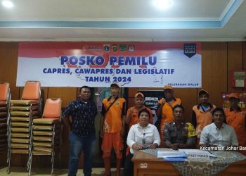 Wujudkan Pemilu Damai 2024, Bhabinkamtibmas Kelurahan Galur Sambang Posko Pemilu 2024