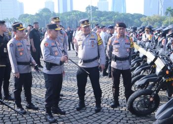 Kapolda Metro Jaya dan Pangdam Jaya Pimpin Apel Pergeseran Pasukan Pengamanan TPS Pemilu
