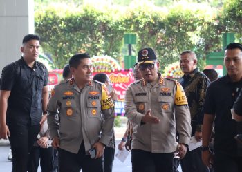 Kapolres Metro Jakarta Utara bersama Dandim 0502/JU melaksanakan Pengamanan Kunjungan RI 1 di Ecovention Ancol Pademangan Jakarta Utara