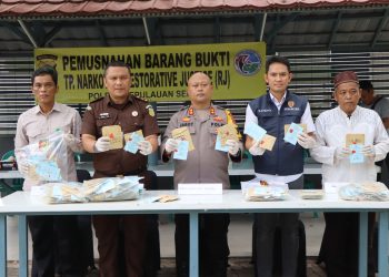 Polres Kep. Seribu Musnahkan Barang Bukti Narkoba hasil Restorative Justice