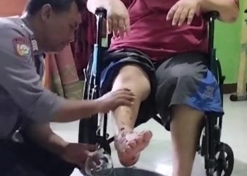 Polisi Baik, Bhabinkamtibmas Harapan Mulya Sambangi Anggota Polri Sakit Menahun