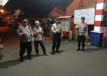 Patroli Sat Samapta Polres Metro Depok Memastikan Keamanan dalam Menyambut Hari Pertama Ibadah Puasa Ramadhan 1445 H
