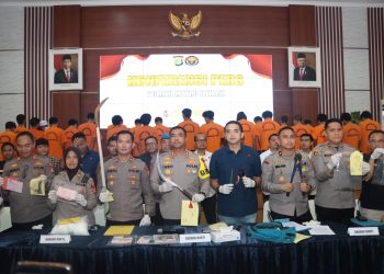 Kapolres Metro Bekasi Pimpin Konferensi Pers Rilis Keberhasilan Pengungkapan Kasus Satuan Reskrim dan Polsek Jajaran