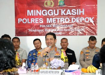 Polres Metro Depok Gelar Minggu Kasih di Gereja GPIB Kelurahan Bojongsari