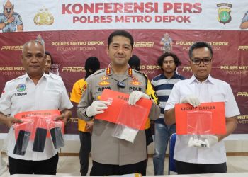 Polres Metro Depok Ungkap Kasus Peredaran Narkoba Jenis Sabu dan Liquid Ganja