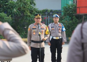 Kapolres Pelabuhan Tanjung Priok Pimpin Apel Pengamanan Hari Buruh Internasional 2024