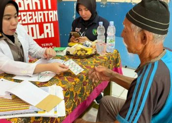 Dokkes Polres Metro Bekasi Kota Gelar Bakti Kesehatan di Slum Area, Sambut HUT Bhayangkara ke-78