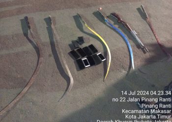 Belasan Pelaku Tawuran yang Mempersenjati Diri dengan Senapan Angin dan Sajam Diringkus Polisi