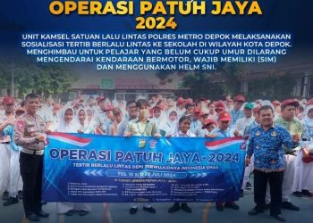 Sat Lantas Polres Metro Depok Berikan Sosialisasi Keselamatan Berlalu Lintas dalam Ops Patuh Jaya 2024