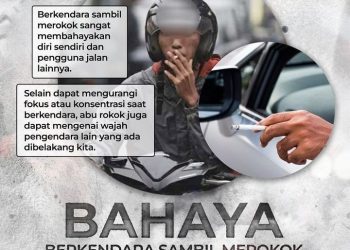 Sat Lantas Polres Metro Depok Himbau Larangan Merokok Sambil Mengemudikan Kendaraan Bermotor