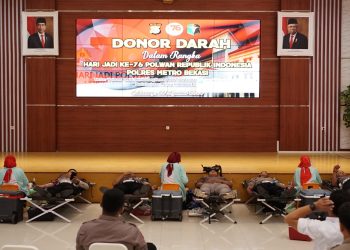 Bakti Untuk Negeri, Srikandi Polres Metro Bekasi Gelar Donor Darah