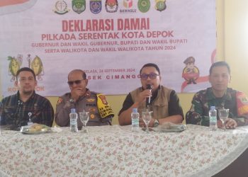 Deklarasi Damai Pilkada Serentak 2024 Wilayah Polsek Cimanggis, Kapolsek Himbau jangan Mudah Terpancing isu dan HOAX