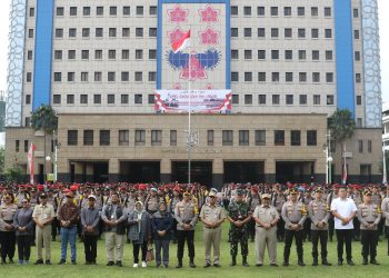 Polres Metro Jakarta Barat Bersama 3 Pilar, KPU dan Bawaslu Apel Gelar Pasukan Pengamanan Pilkada 2024