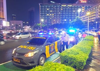 Patroli Tiga Pilar Menteng Himbauan Untuk Menjaga Persatuan Dan Kesatuan Di Sekitaran Bundaran HI
