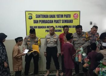 Sambut HUT Polda Metro Jaya ke 75, Polsek Cakung gelar santunan anak yatim