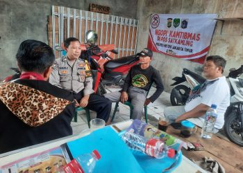 Bhabinkamtibmas sambang sambil patroli dan sampaikan himbauan dalam Ngopi Kamtibmas
