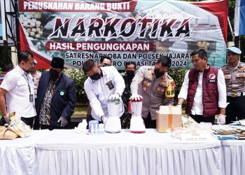 Sat Resnarkoba Polres Metro Bekasi Musnahkan 10,8 Kg Narkotika, Dipimpin Kapolres