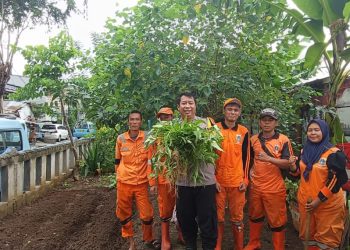Bhabinkamtibmas Kelurahan Pademangan Timur, Panen Kangkung Bersama PPSU