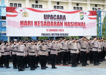 Polres Metro Bekasi Gelar Upacara Hari Kesadaran Nasional, Tekankan Disiplin dan Loyalitas