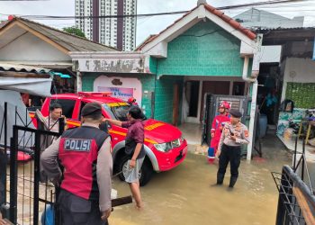 Polisi Lakukan Monitoring Genangan dan Banjir di Cakung