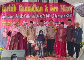 Sinergi Polri & Aparatur Kelurahan Cimuning di Tahrib Ramadhan, Santuni Yatim & Dhuafa