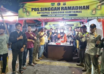 Pengecekan Pos Singgah Ramadhan oleh Pihak Kepolisian di Wilayah Johar Baru