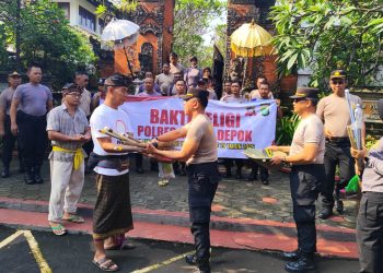 Sambut HUT Bhayangkara ke-79, Polsek Cinere Gelar Bhakti Religi di Pura Amarta Jati