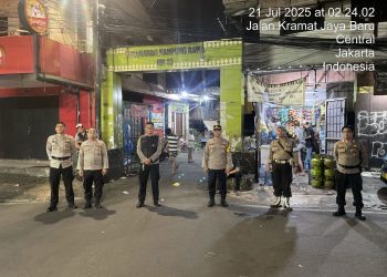 Cegah Gangguan Kamtibmas, Polsek Johar Baru Gelar Patroli Dini Hari