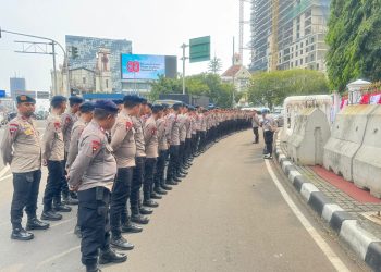 Kapolsek Sawah Besar Pimpin Apel Pengamanan Rencana Aksi Unjuk Rasa Di TL. Harmoni, 159 Personel Dikerahkan