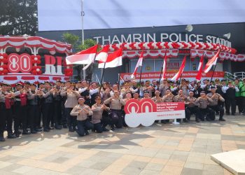 Lagu Indonesia Raya Bergema di Bundaran HI Sambut HUT ke-80 RI