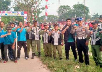 Polsek Kedungwaringin Amankan Fun Run dan Senam HUT RI ke-80 di Desa Karangsambung
