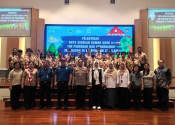 Polsek Medansatria Hadiri Deklarasi Sekolah Ramah Anak di BPK Penabur Harapan Indah