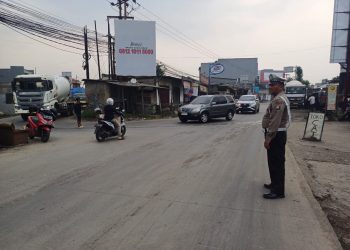 Unit Lantas Polsek Legok Protap Gatur Pagi, Lalu Lintas Pertigaan Maloko Terkendali