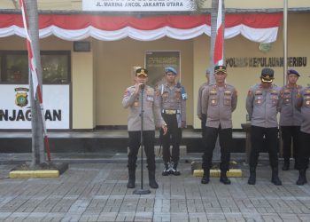 Kapolres Kepulauan Seribu Gelar Gaktiplin Usai Apel Pagi di Marina Ancol