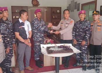 PJU Polres Metro Jakarta Utara Sambangi Yon Marharlan III, Ucapkan Selamat HUT TNI AL ke-80