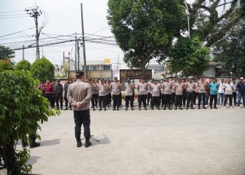 Apel Konsolidasi Pengamanan Aksi Unras Gerakan Mahasiswa Peduli Hukum di Polsek Cikarang Utara