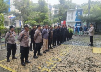 Antisipasi Aksi Unras, Polsek Metro Menteng Gelar Apel Pengamanan di Kantor LPDP Cikini