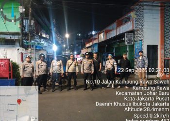 Patroli Cipta Kondisi, Polsek Johar Baru Antisipasi Guantibmas Kewilayahan Dini Hari