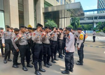 Kapolsek Metro Menteng Pimpin Apel Pengamanan Antisipasi Unras Solidaritas Palestina dan Yaman di Kantor PBB