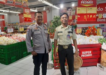 Jaga Kemitraan dengan Sekuriti, Bhabinkamtibmas Bintara Patroli Dialogis di Superindo