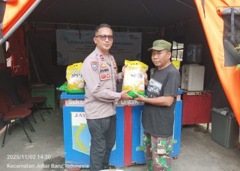 Polsek Johar Baru Gelar Gerakan Pangan Murah Tahap 3 di Kampung Rawa, Wujud Nyata Kepedulian Polri untuk Rakyat