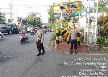 Kapolsek Johar Baru Pengecekan Ploting Giat Personil Pengaturan Lalu Lintas, Pastikan Arus Aman dan Tertib