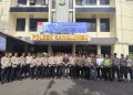 Polsek Rawa Lumbu Gelar Apel Pagi dan Pelepasan Purna Tugas Dua Anggota