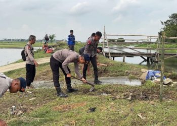 Brimob Polda Metro Jaya Mulai Progres Pembangunan Jembatan Presisi di Pebayuran